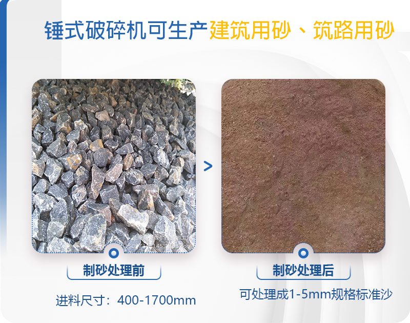 pcz1615重錘破可以制砂嗎，附現(xiàn)場視頻